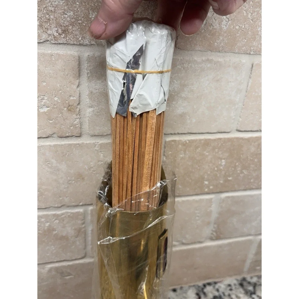 Vintage Solid Brass Fireplace Match Holder NOS New‎ In Box Taiwan